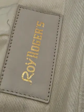 Jeans skinny bianchi Roy Rogers con banda colorata