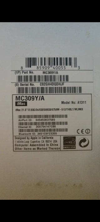 iMac 21.5 LED 16:9 Widescreen