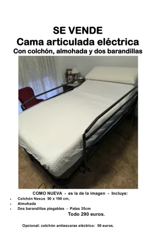 Cama articulada eléctrica con colchón