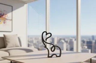 Figura Elefante Corazón Decoración Hogar