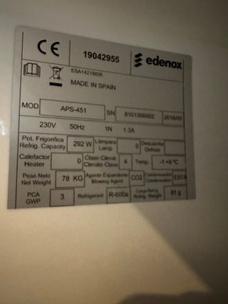 Armario refrigerador Edenox