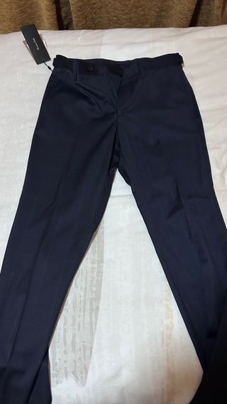 Pantalones de traje Massimo Dutti azul