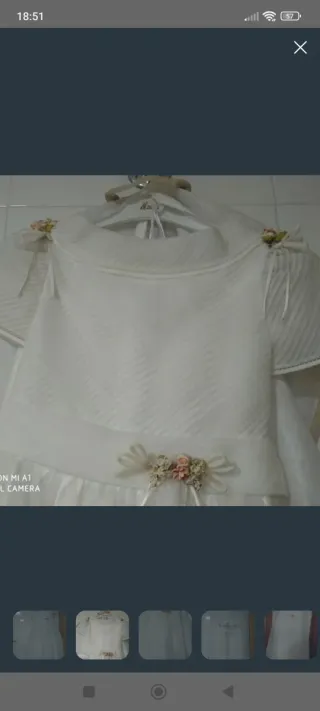 Vestido de Comunión Blanco hielo para niña bajita