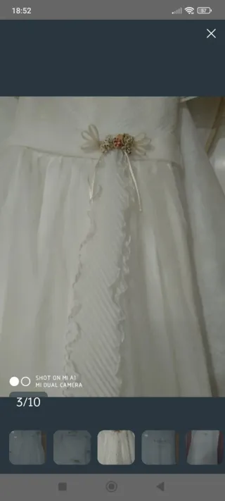 Vestido de Comunión Blanco hielo para niña bajita