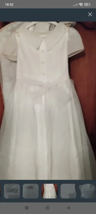 Vestido de Comunión Blanco hielo para niña bajita
