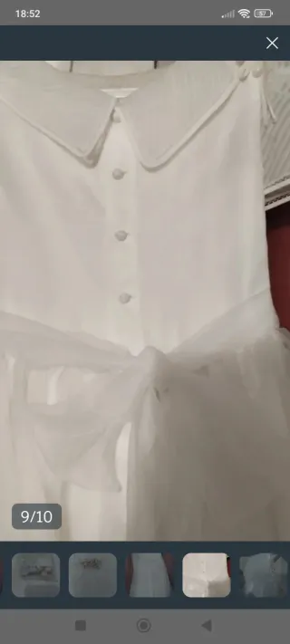 Vestido de Comunión Blanco hielo para niña bajita