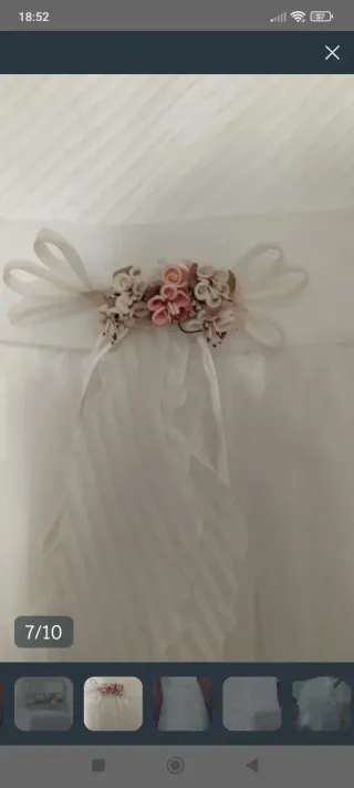 Vestido de Comunión Blanco hielo para niña bajita