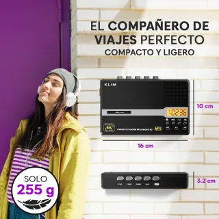 KLIM K10 Reproductor Cassette Portátil & Grabadora