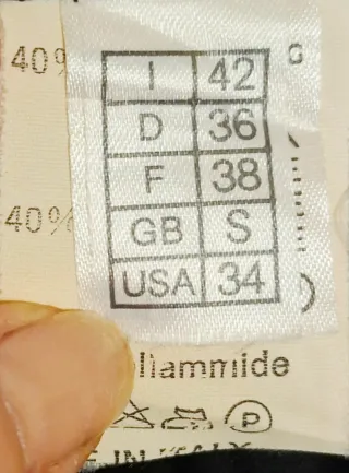 Cappotto Lana e Mohair Nero/Rosso Tg. 42