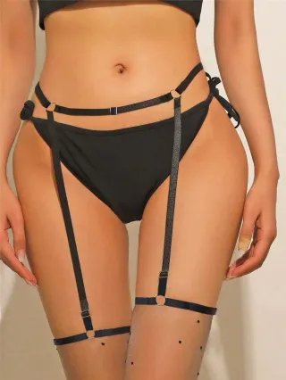Lingerie set pizzo nero body Harness sexy stocks