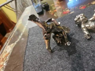 3 Figuras Angelitos Bañados en Plata