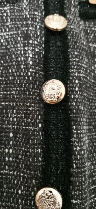 Vestido SHEIN Tweed Negro/Gris Talla XS