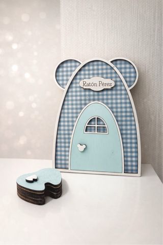 Puerta Ratón Pérez Azul Cuadros