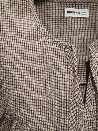 Blusa cuadros Brownie beige y marrón