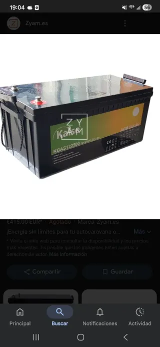 Batería AGM Solar Zyam KBAS122500 12V 250Ah