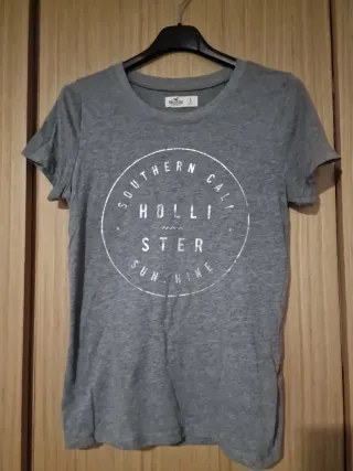Camiseta Hollister Gris Talla S