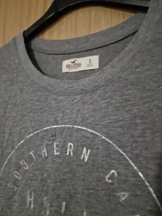 Camiseta Hollister Gris Talla S