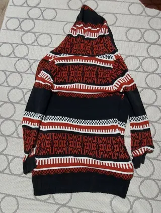 Cardigan con cappuccio fantasia