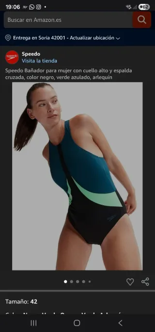 Bañador Speedo Mujer Talla 38 Negro/Verde