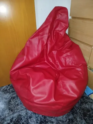 Puf Rojo Piel Sintética