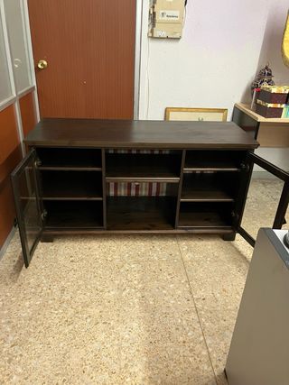 Mueble TV madera y cristal
