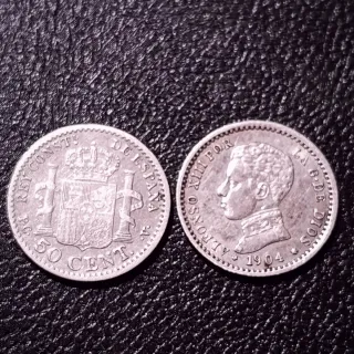 Moneda Plata Alfonso XIII 1904*1-0