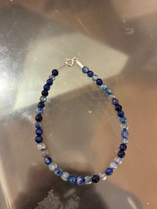 Pulsera Plata Piedras Azules