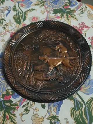 4 Piatti Vintage Rame Decorativi