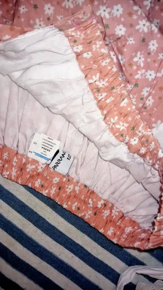 Traje Campesina Niña Blanco y Rosa