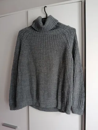 Jersey cuello alto gris talla única