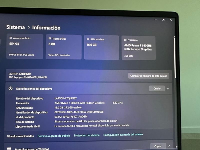 ASUS ROG Zephyrus G14 (2022) Ryzen 7 | RX 6700S afbeelding 8