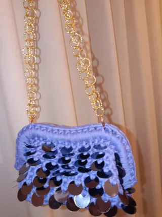 Clutch borsetta molla elegante paiettata