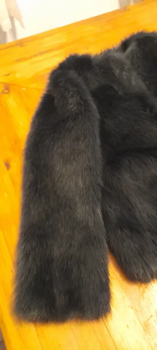 Chaquetón Zara Negro Pelo Sintético