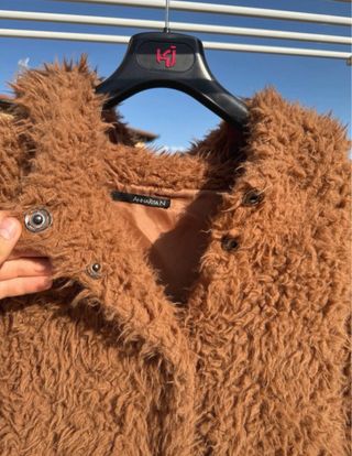 Abito finta pelliccia marrone donna