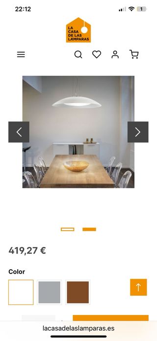 Lámpara colgante o de comedor