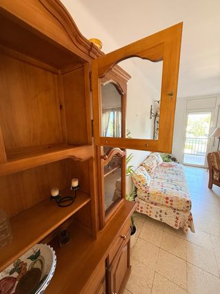 Mueble comedor madera y cristal