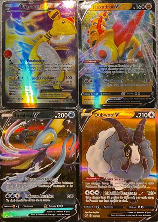 4 Cromos Pokémon V (Pharamp, Hexadron, Inteleon, D