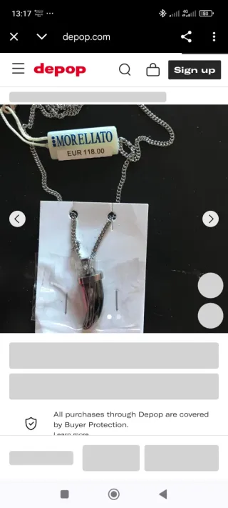 Collana Morellato Corno Nero Argento e brillantino