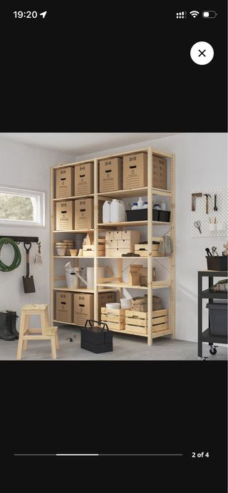 Estantería de pino 2 secciones 174x50x226 cm, IVAR