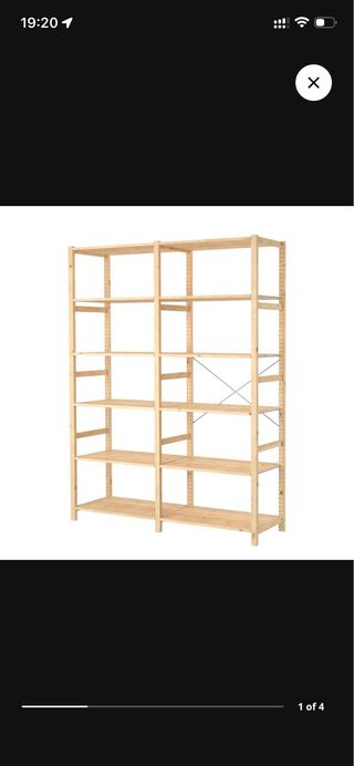 Estantería de pino 2 secciones 174x50x226 cm, IVAR