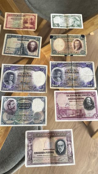 Lote Billetes Antiguos Pesetas Españolas