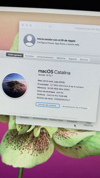 Modelo: iMac 21.5* Versión: macOS 10.15.7