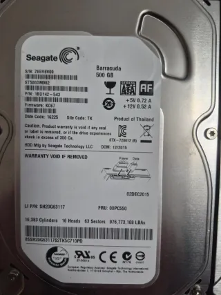 Disco Duro Seagate Barracuda 500GB ST500DM002