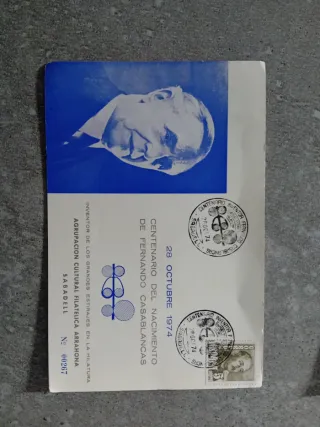 2 Tarjetas Filatélicas Fernando Casablancas 1974
