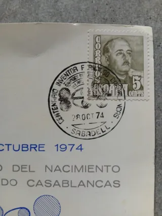 2 Tarjetas Filatélicas Fernando Casablancas 1974