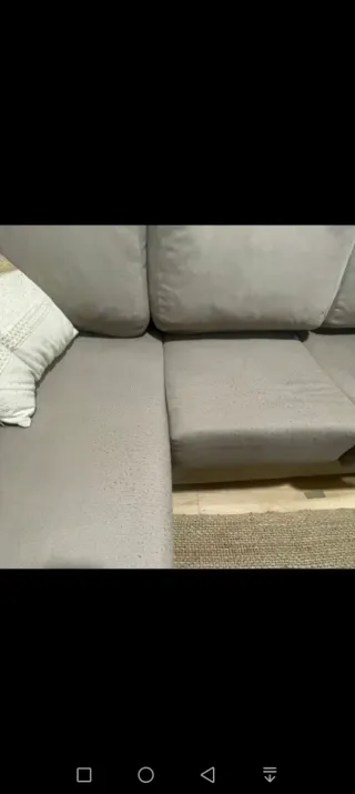 Sofá cheslong beige tela