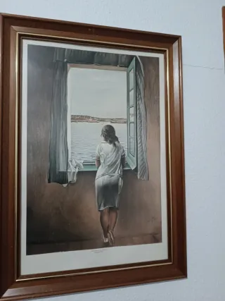 Cuadro mujer mirando al mar