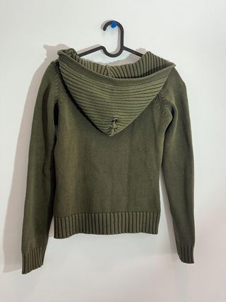 Jersey Zara Verde Capucha Talla Única
