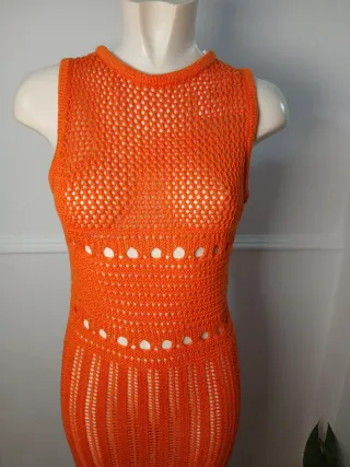 Abito lungo Fracomina Crochet Arancione 42