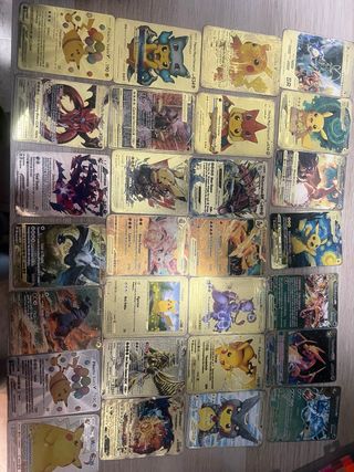 Cartas Pokémon Metálicas Doradas